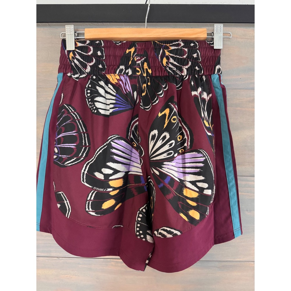 Adidas x Farm Rio Pacer Shorts Butterfly Print Amazon Red XS JL7005 NEW - Picture 3 of 5